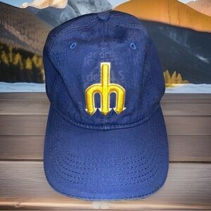 Melonwear Seattle Mariners Royal Blue Trident Gold Promo Adjust Dad Hat MLB VG